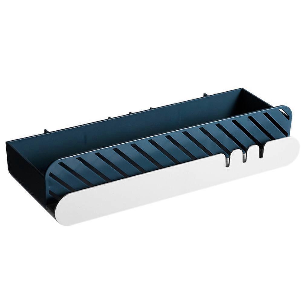 Blue Bathroom Adhesive Storage Mounted Organizer Made of Premium Plastic for Home