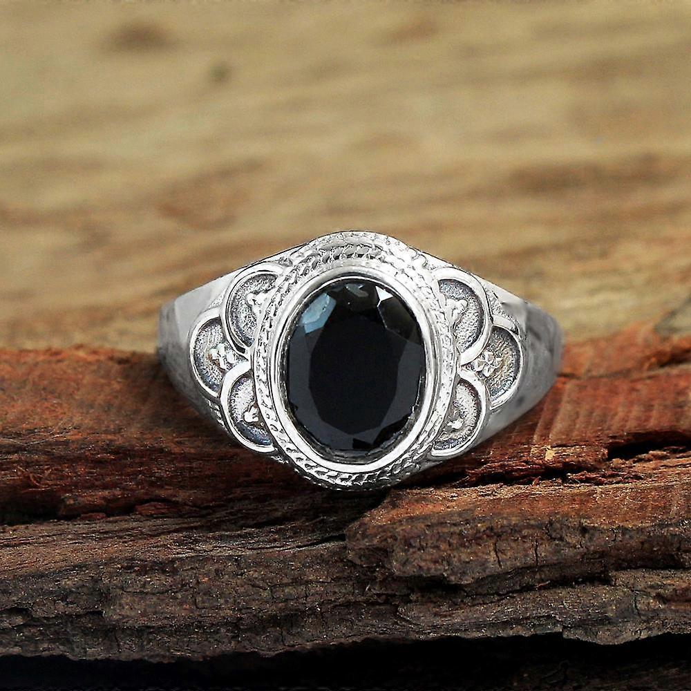 Inel de onix negru, inel lucrat manual, argint 925, inel solid, bijuterii de modă, bijuterii din argint