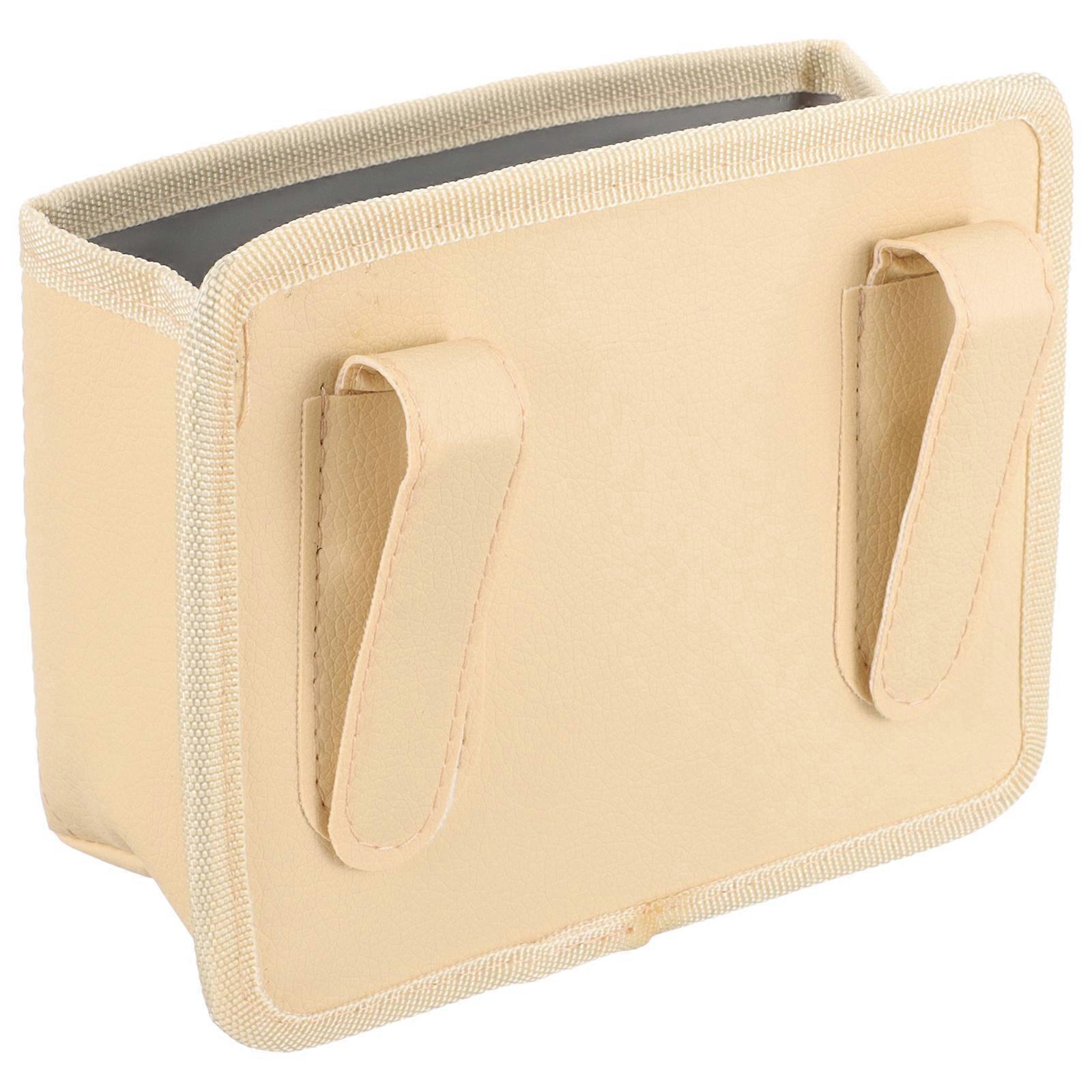 Folding Waste Bucket Car Garbage Can Trash Bin Plastic Automotive Trash Container Space Saving Car Door Hanging Storage Bag Beige
**优 后的 标题:**