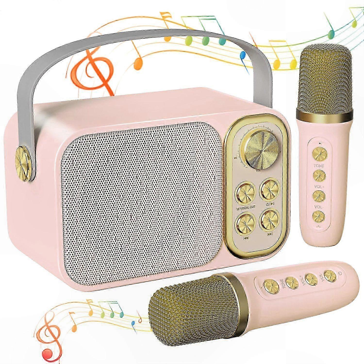 Bluetooth Karaoke Speaker System with Dual Microphones for Home Entertainment Fun