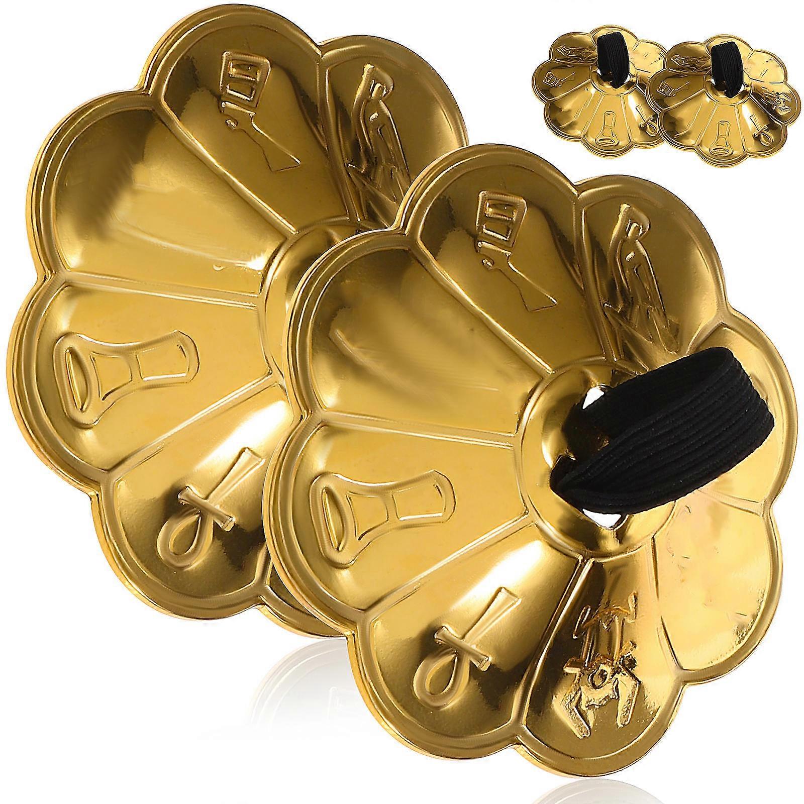 Copper Finger Cymbals 8 Pairs For Belly Dancing Party Musicians Golden Color Percussion Sound