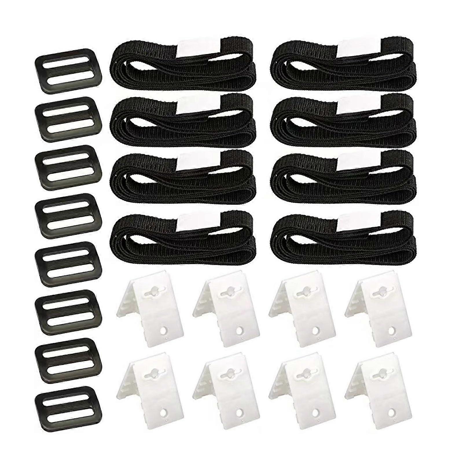 8 Solar Film Retaining Straps Clip Set for Swimming Pool Cover, Durable Attachment Clips for Pool Tarpaulin, 8-Pack