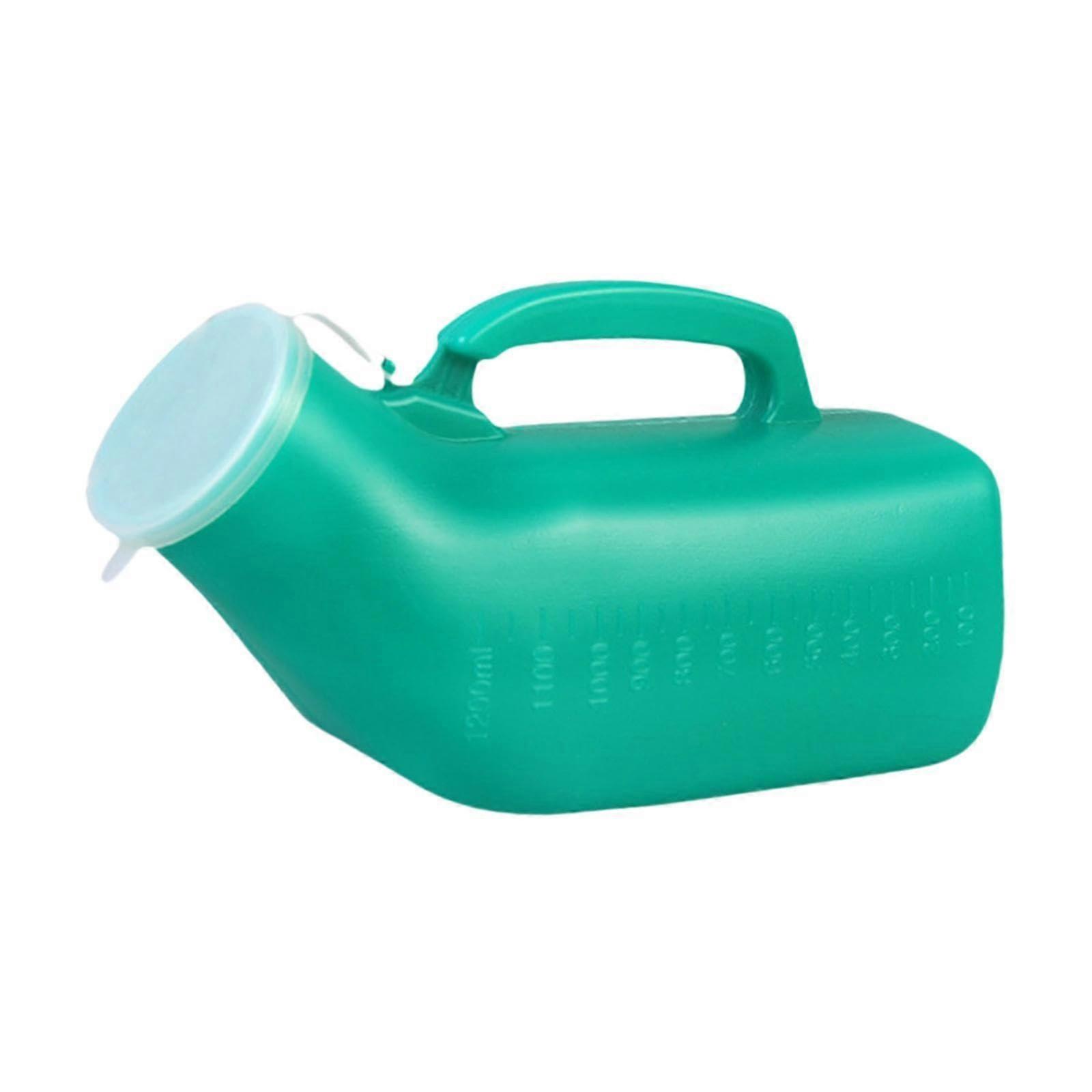 Male Urinal Bottle Portable Lightweight Pee Container for Men Night Use with Handle Green