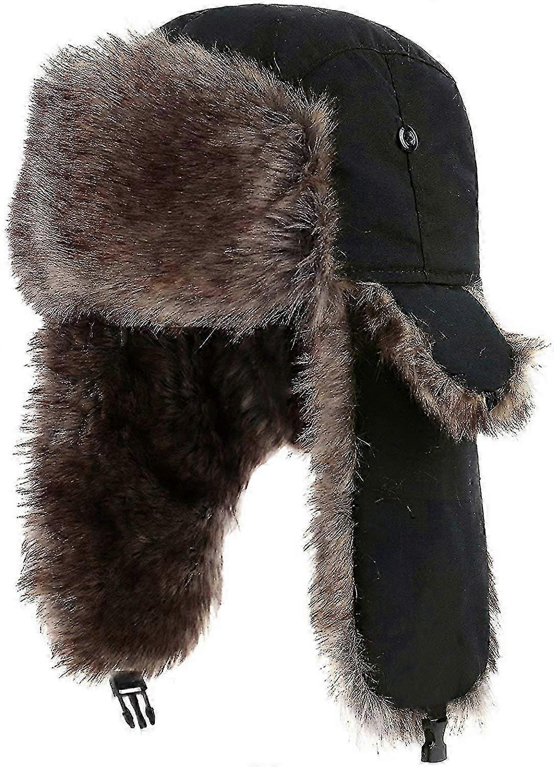 Trapper Ushanka Klobouk Teplý ruský voják Kožešina Earflap Zimní lyžování Klobouk Čepice