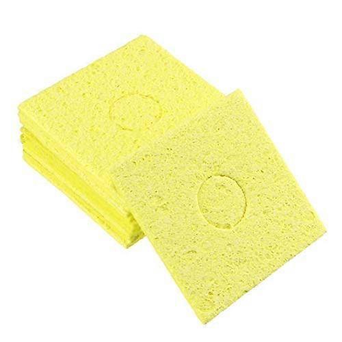 Soldering Sponge for Iron Tip Cleaner, 10-Pack, 55 x 55 x 2.5 mm, Square, Yellow