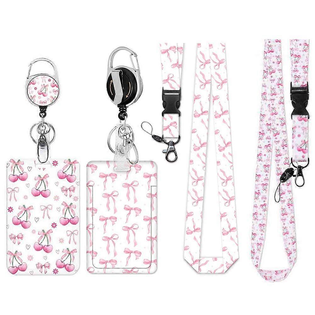 2Pack Badge Holder Retractable Clip with Lanyard with ID Holder