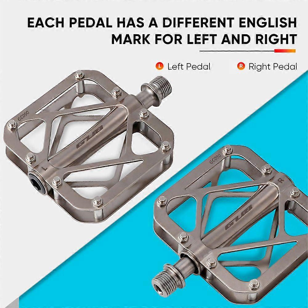 Non-slip Bicycle Pedals Ultralight Ti Alloy Pedal 3 Sealed Bearings Platform Pedals