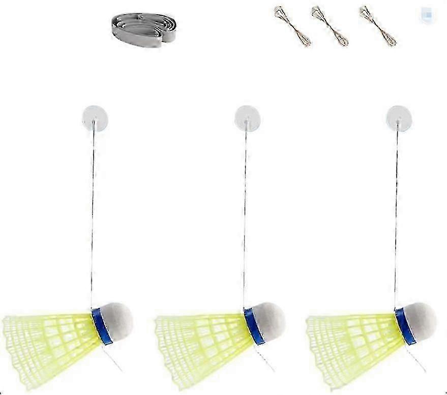 3 PACK Badminton Training Tool, Badminton Single-Player Rebound Trainer, Self-Study Stretch Badminton Racket Training Practice Machine