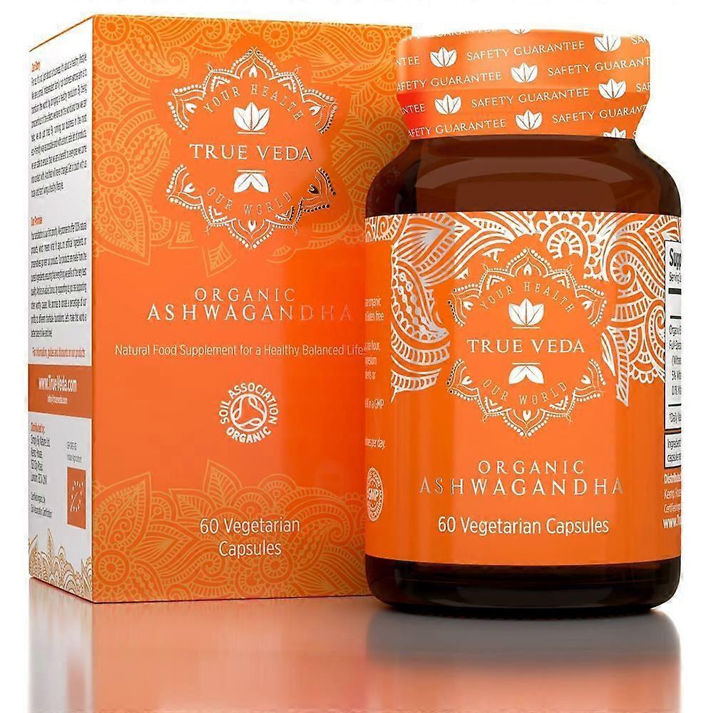 True Veda Ashwagandha Organic Natural Vegan Ethical Non-GMO 60 capsules - 4 Pack