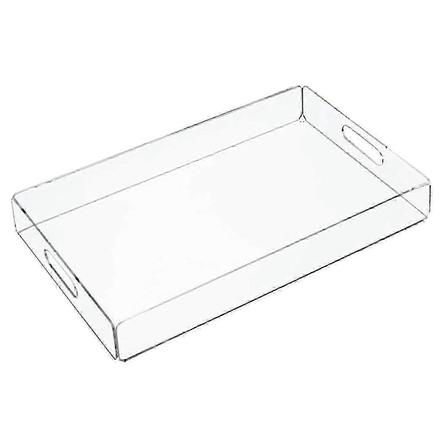 Non-Slip Multi-Purpose Acrylic Storage Tray - High Transparency for Versatile Home & Office Use