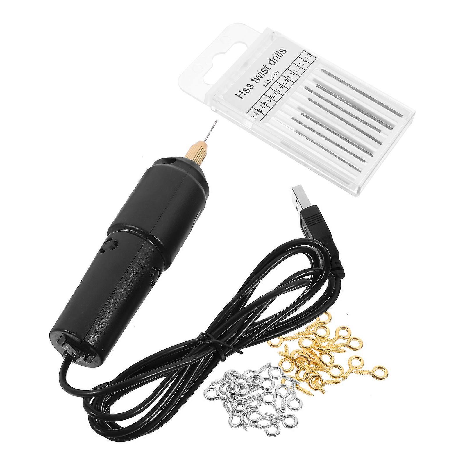 Small Hand Held Drill Multifunctional Electric Drill for Handyman Craft Work Durable Plastic Copper 1Set