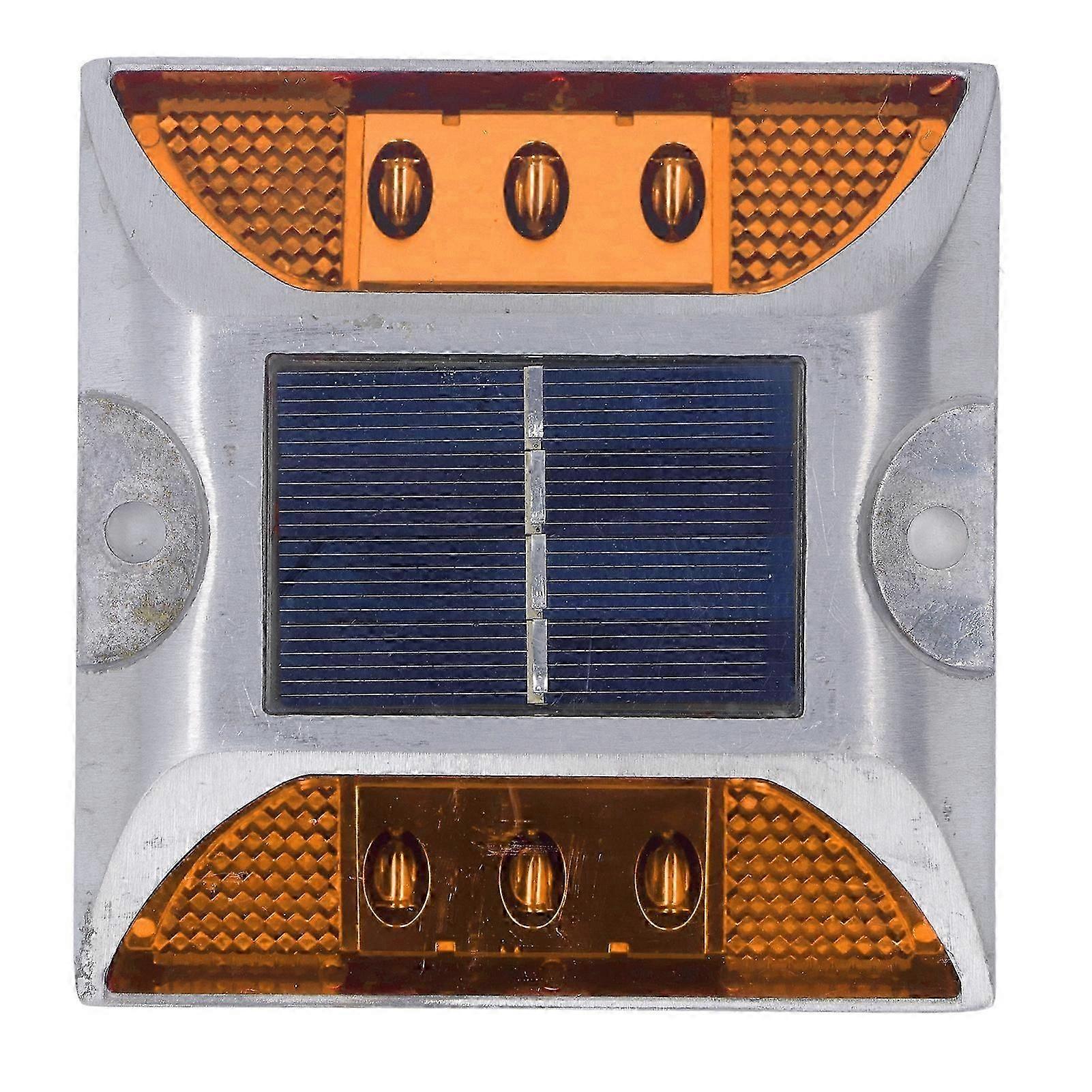 الطاقة الشمسية الطريق مسمار ضوء يلقي سبائك الألومنيوم للممر خطوة الرصيف درج في الهواء الطلق IP68 للماء الطريق ماركر الضوء الأصفر