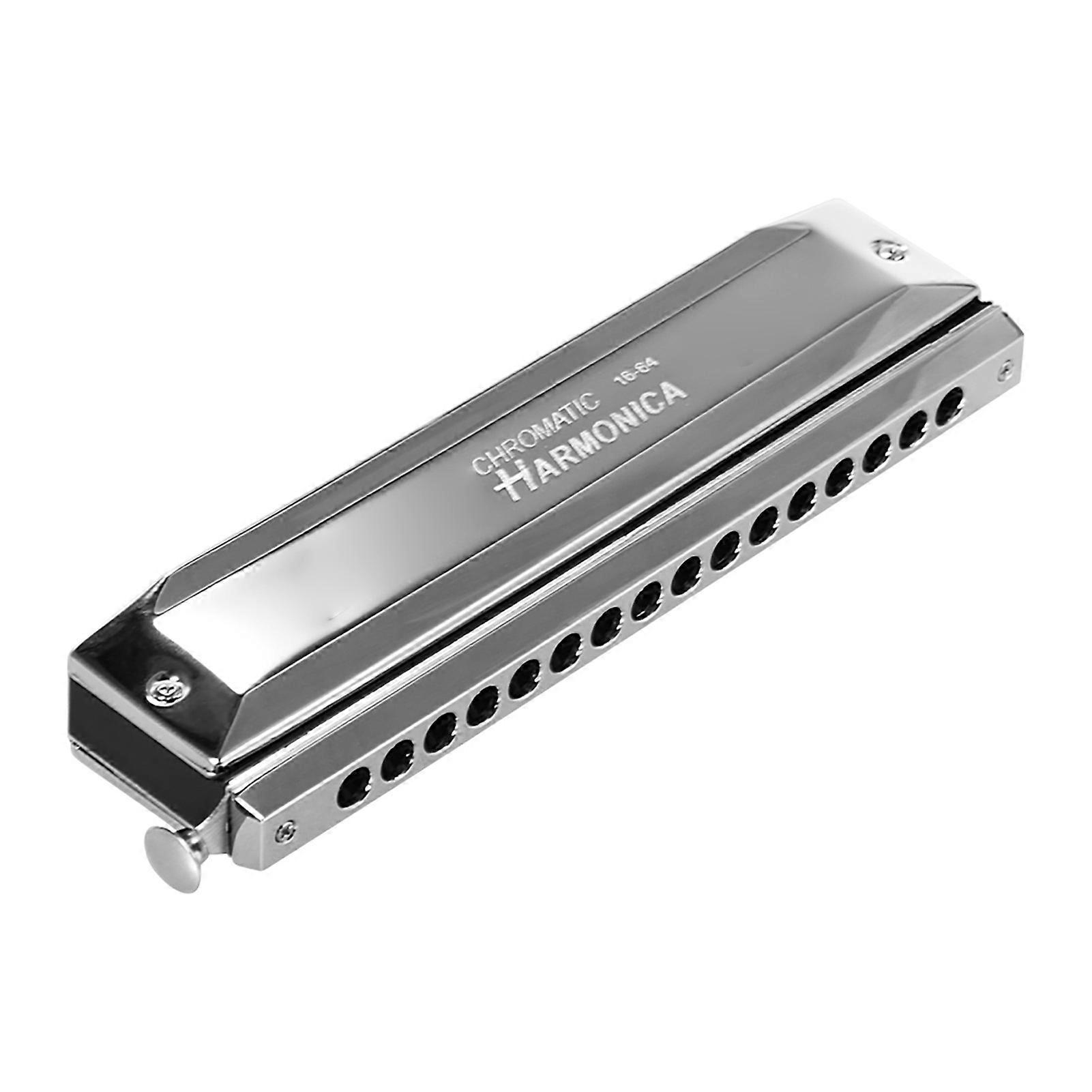 SW-1664 Harmonica chromatique 16 trous Clé C, 64 tons, Argent