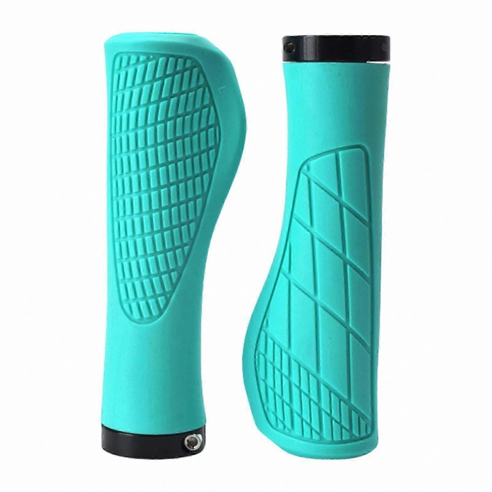 Orange Non-Slip Handlebar Grips for Mountain Bikes with Aluminum Locks, Comfortable Cycling Handle Sleeve for Bicycles