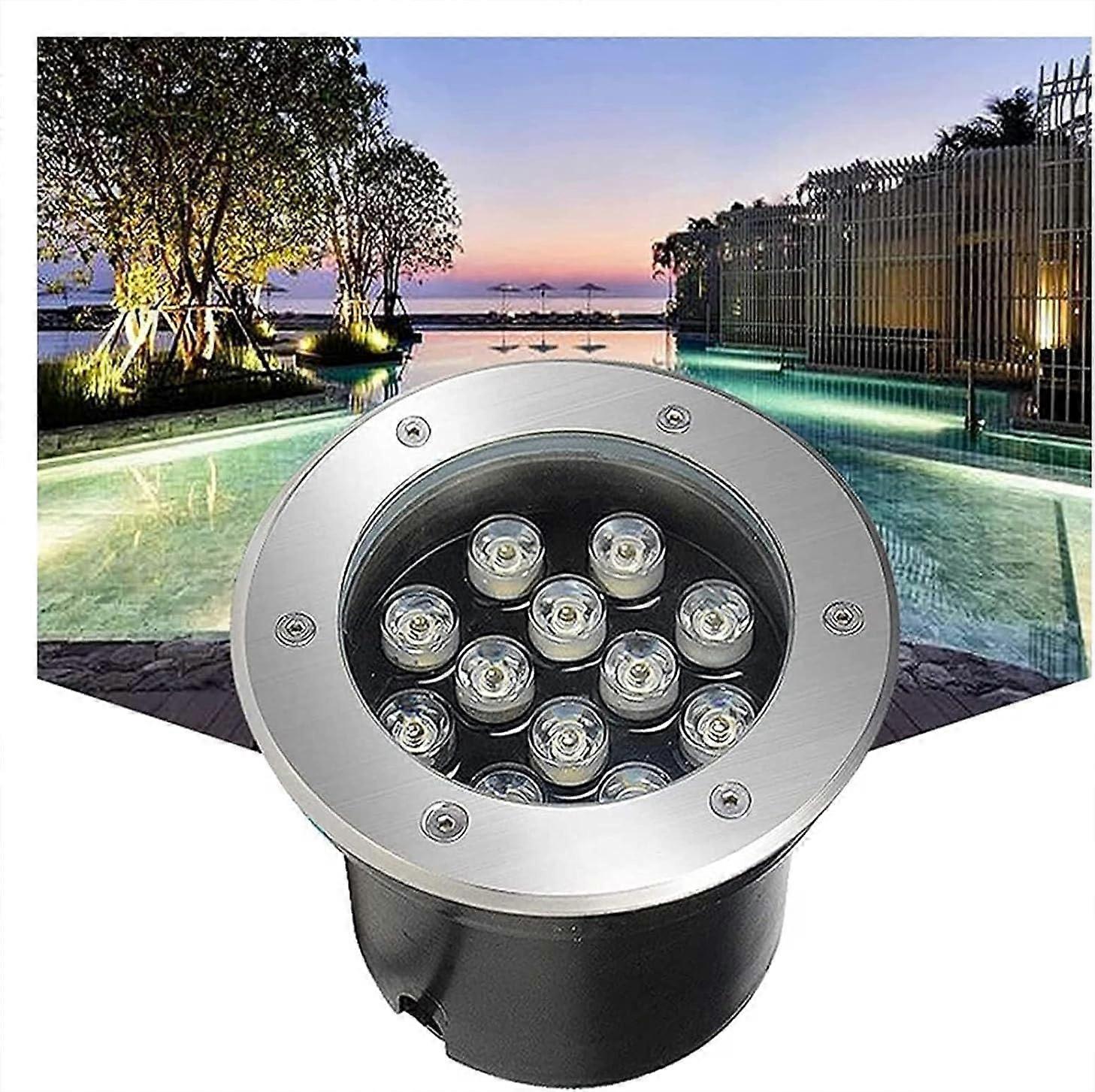 Underground Light Green 6W Recessed LED Underwater Spot Light For Ponds, Pools, Fountains, Squares Round Waterproof