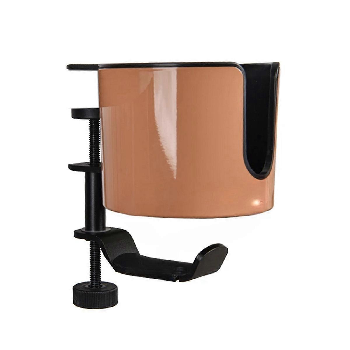 Schreibtisch-Getränkehalter 2 in 1 Schreibtisch-Getränkehalter mit Kopfhöreraufhänger 360-Grad-Drehung Verstellbare Armklappe