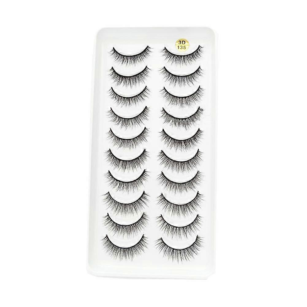 False Eyelashes for Natural Look, Easy Application & Reusable Design - 10 Pairs