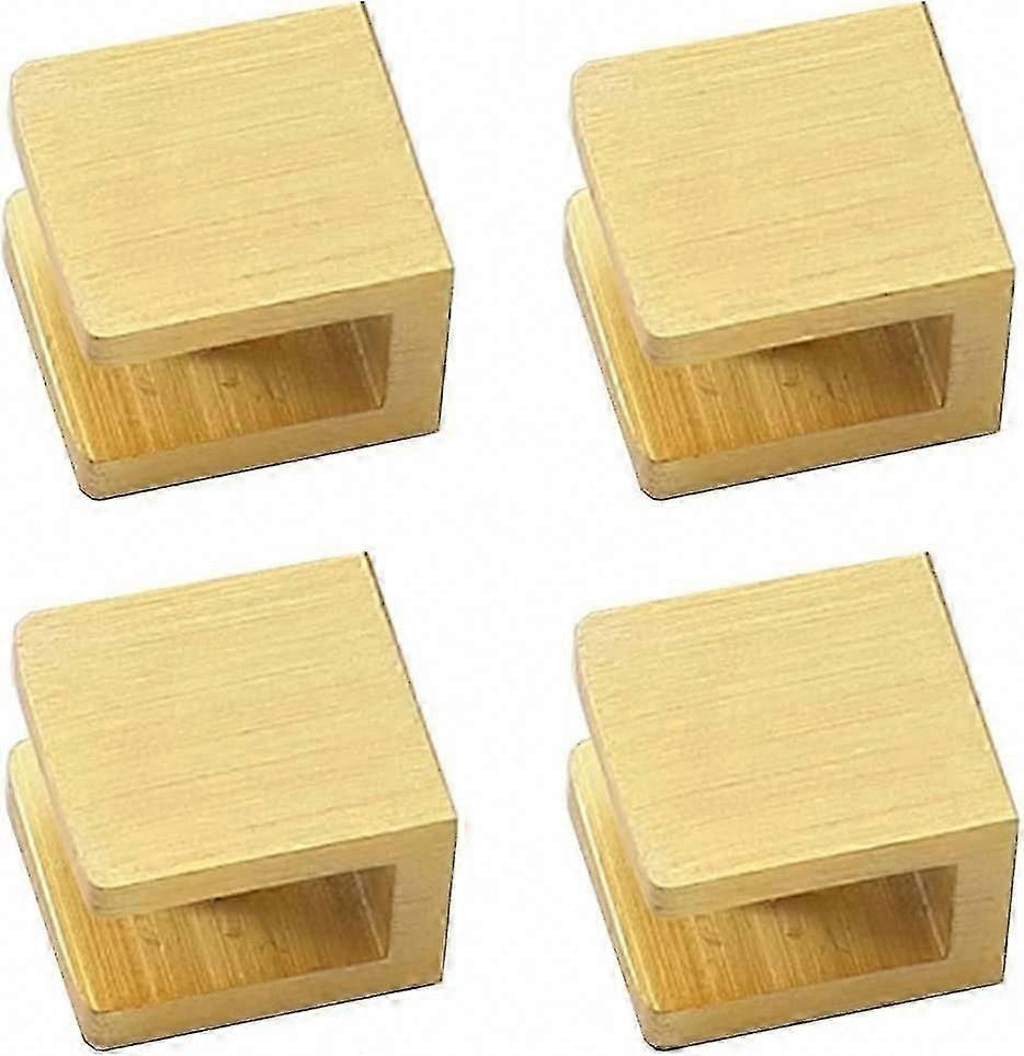 عبوة من 4 قوس رف مشبك زجاجي ذهبي ، مشبك حامل بدون حفر لدعم زجاجي 8 مم -10 مم