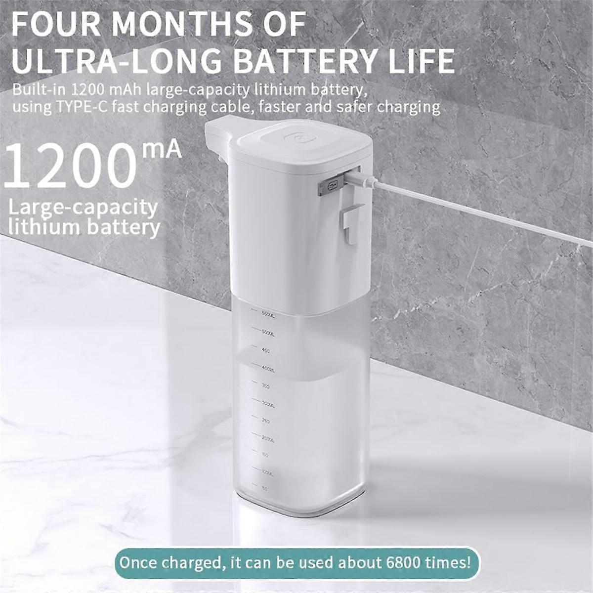 550ML Automatic Touchless Gel Liquid Dispenser, USB Rechargeable, Infrared Sensor, Hands-Free, for