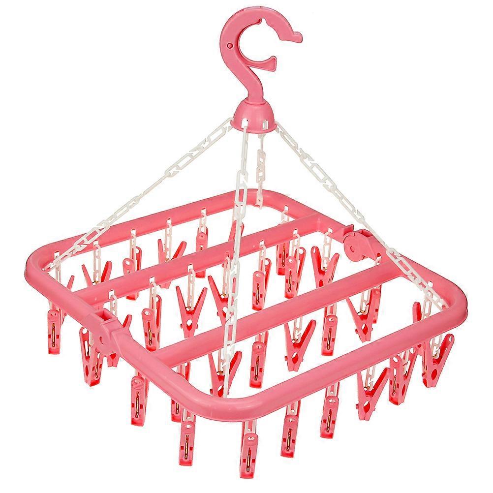Drying Rack Foldable Hangers with 32 Clips for Underwear Socks and Clothes