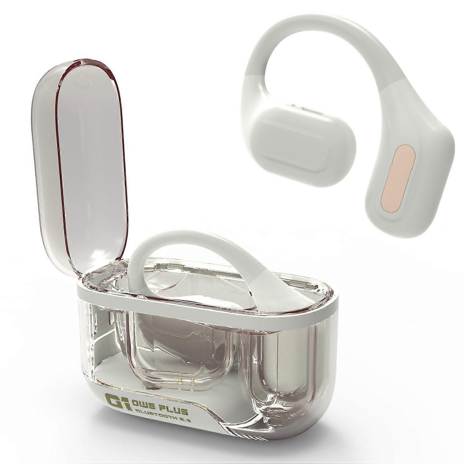 Wireless Earbuds Bluetooth 5.3 HiFi Stereo Noise Cancelling with LED Display with Microphone IP7 Waterproof(White)