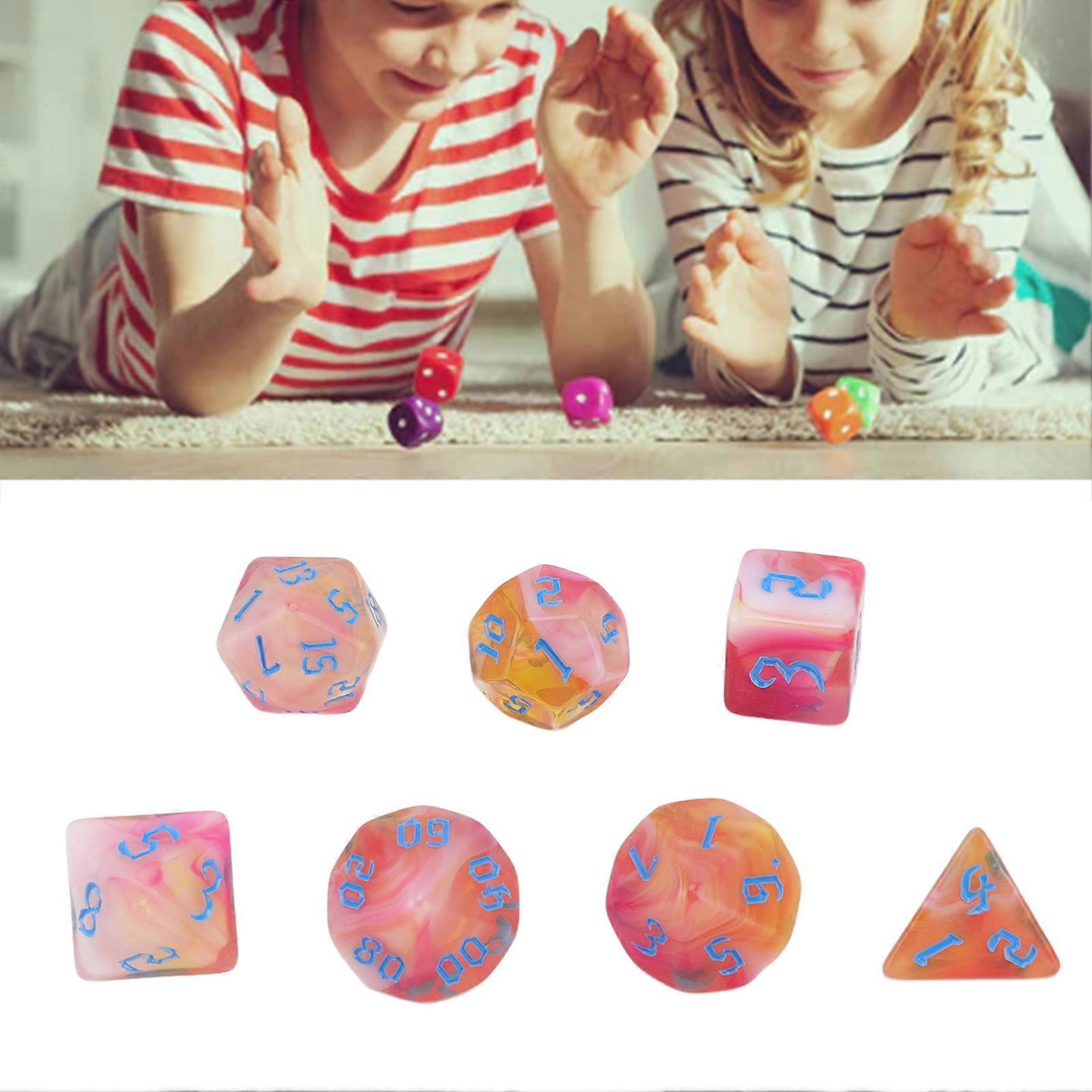 7-Die Acrylic Polyhedral Dice Set Multi-Color for RPG Gaming