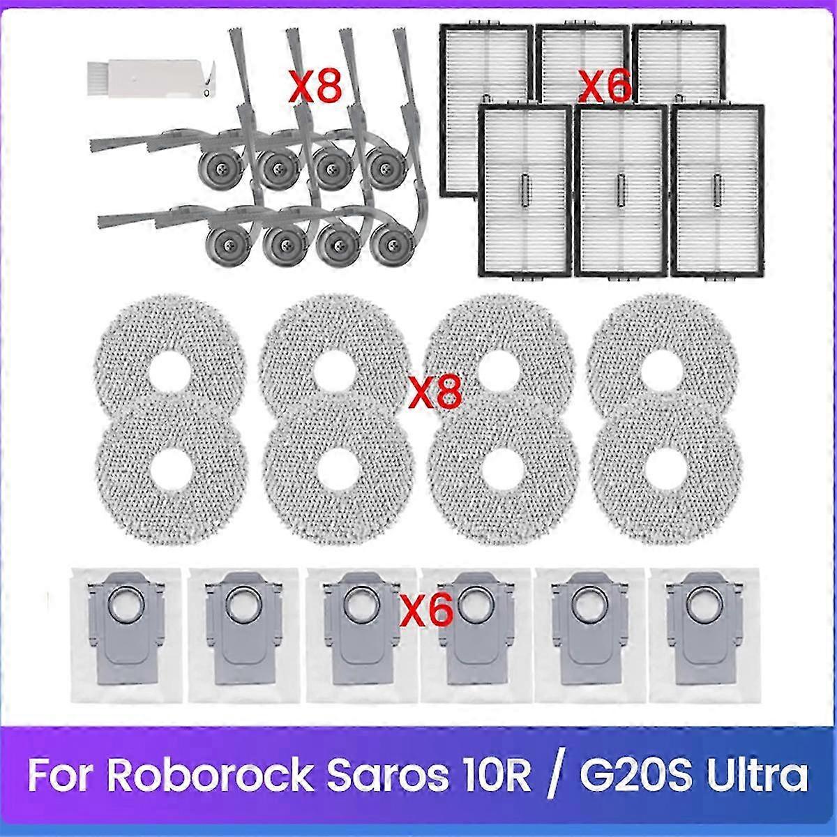 Saros 10R & G20S Ultra Vacuum Cleaner Replacement Parts: 29PCS Side Brushes, HEPA Filters, & Mop Clo