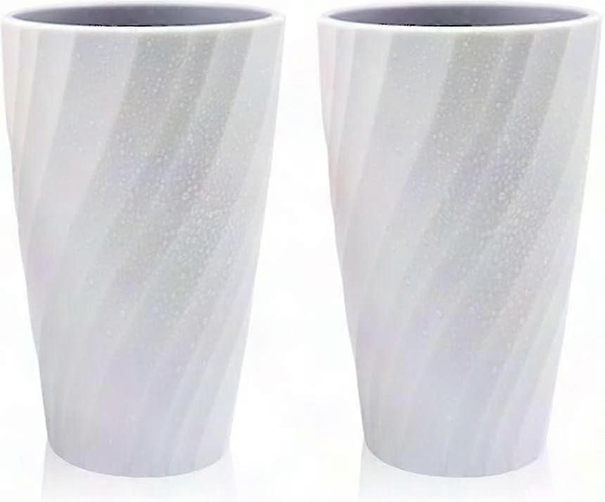 2 Unbreakable Bathroom Cups, Soft Durable Toothbrush Holder Set (White)