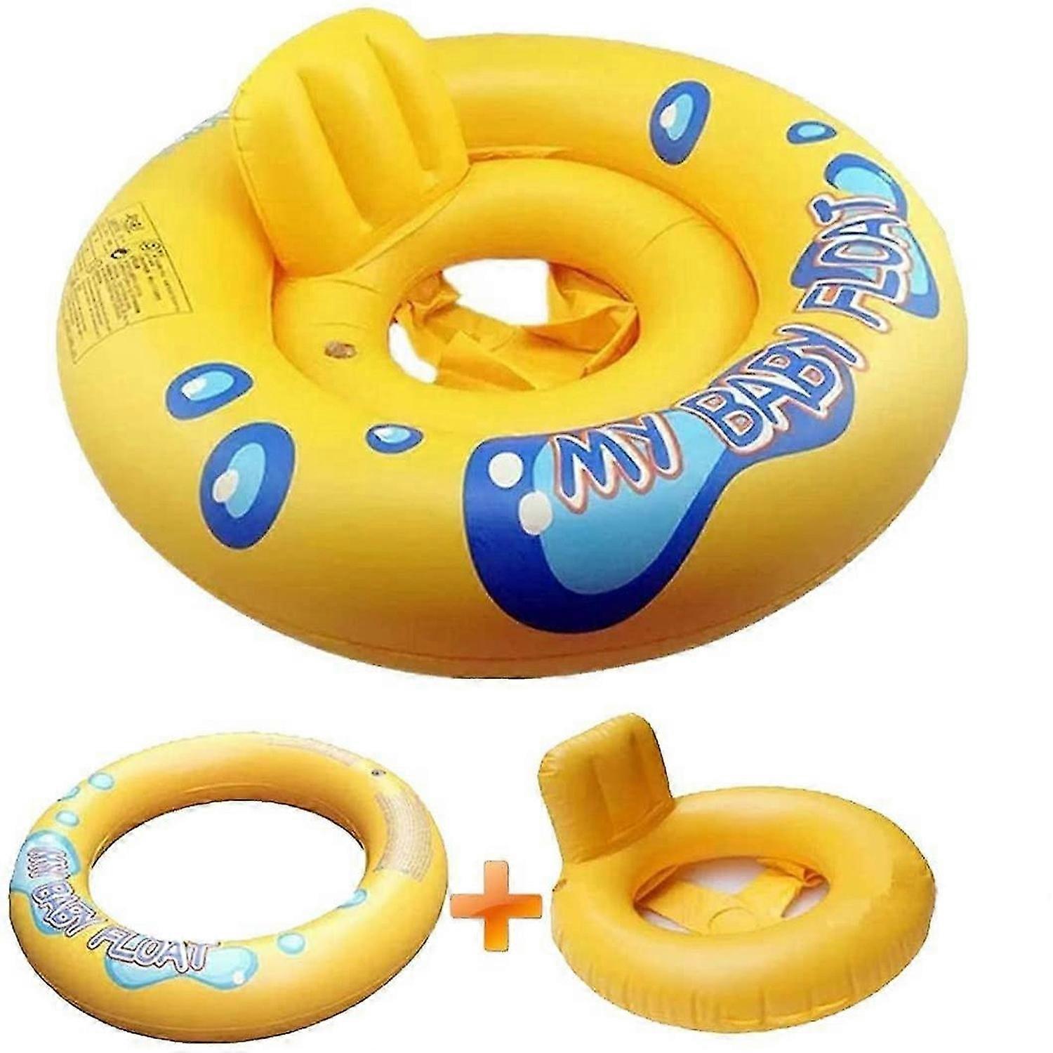 Children's PVC material Easy to fold inflatable backrest swimming ring