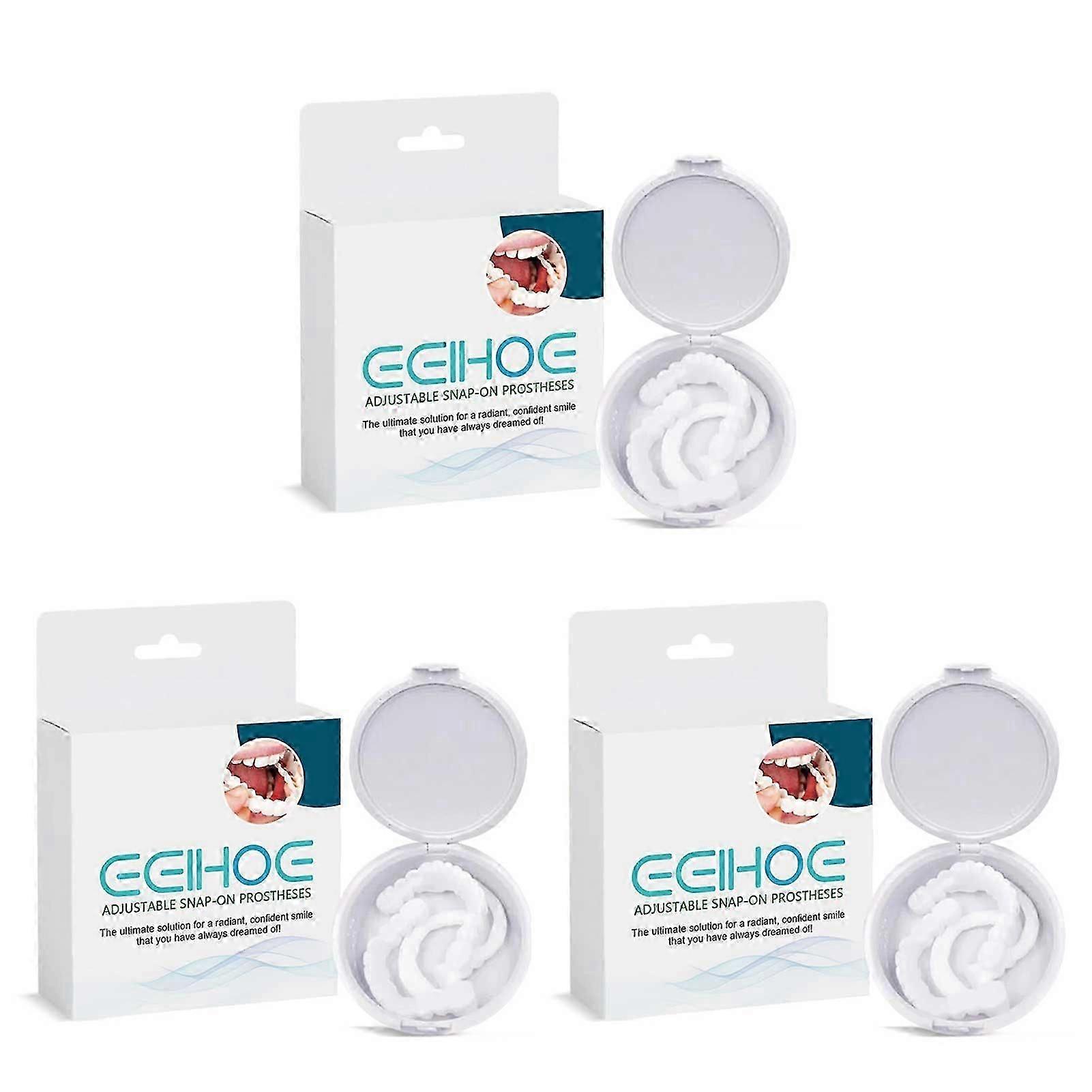 Adult Adjustable-Dentures Teeth Set Upper Lower Snaps On Type Veneers for Men Women
