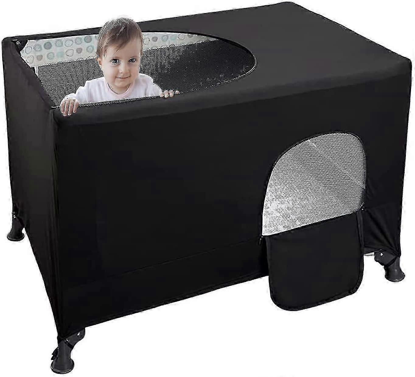 Blackout Crib Canopy Cover - hengittävä Net Sleep Shade matkasänkyyn - sisä- ja ulkokäyttöön