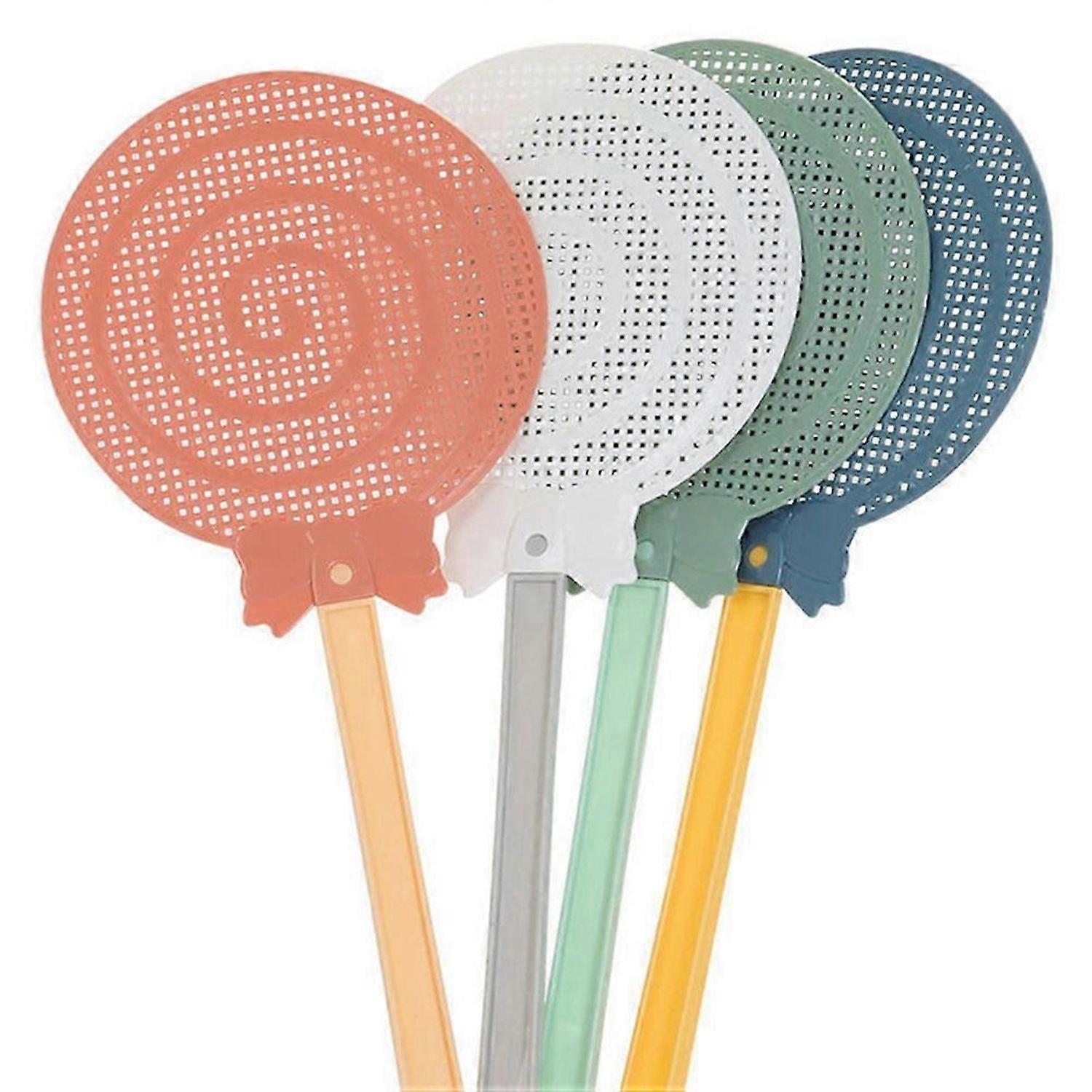 Candy Color Fly Swatter Thickened Plastic Durables Mosquito Swatter Long Handle Mosquito Swatter Mosquito