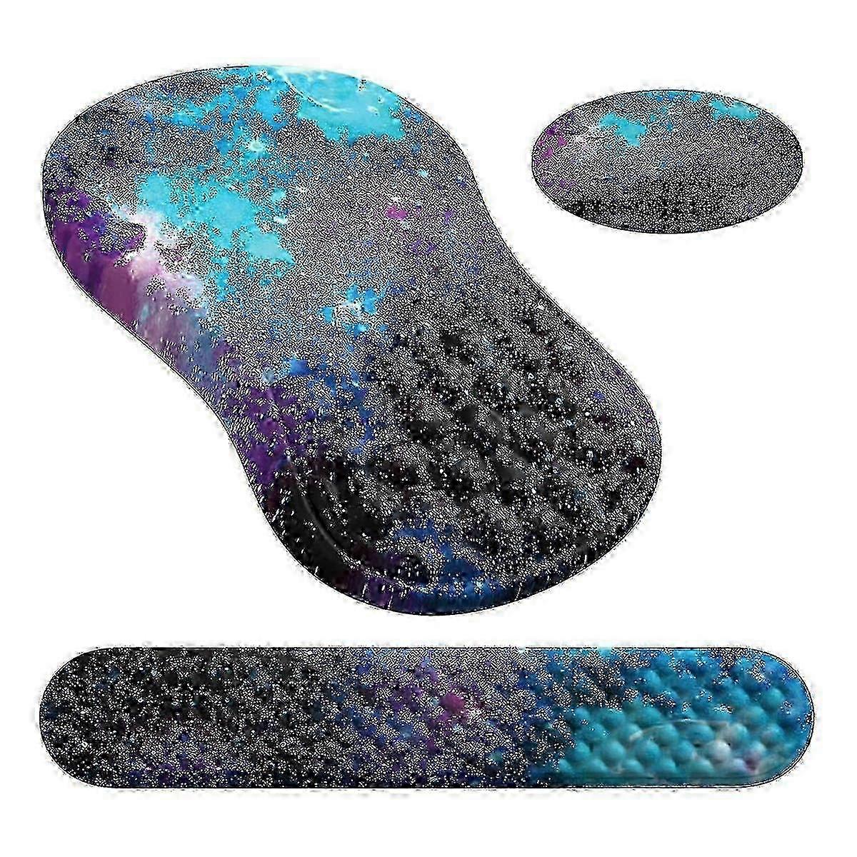 3 Pcs Ergonomic Mouse Pad With Wrist Rest And Keyboard Pad Set,Computer Mouse Pads For Home Desk With Coaster-c