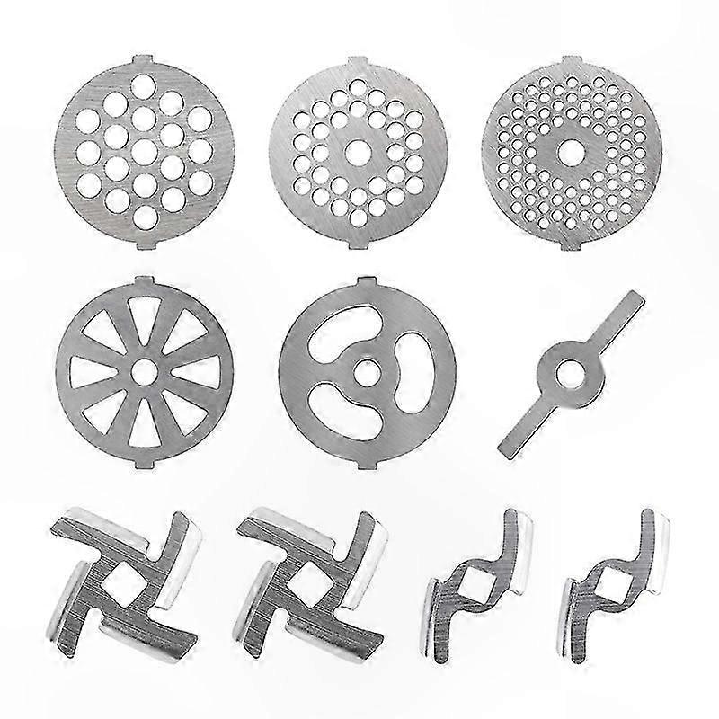 10-Pack Meat Grinder Blade Set with Sausage Ring for Food Processing