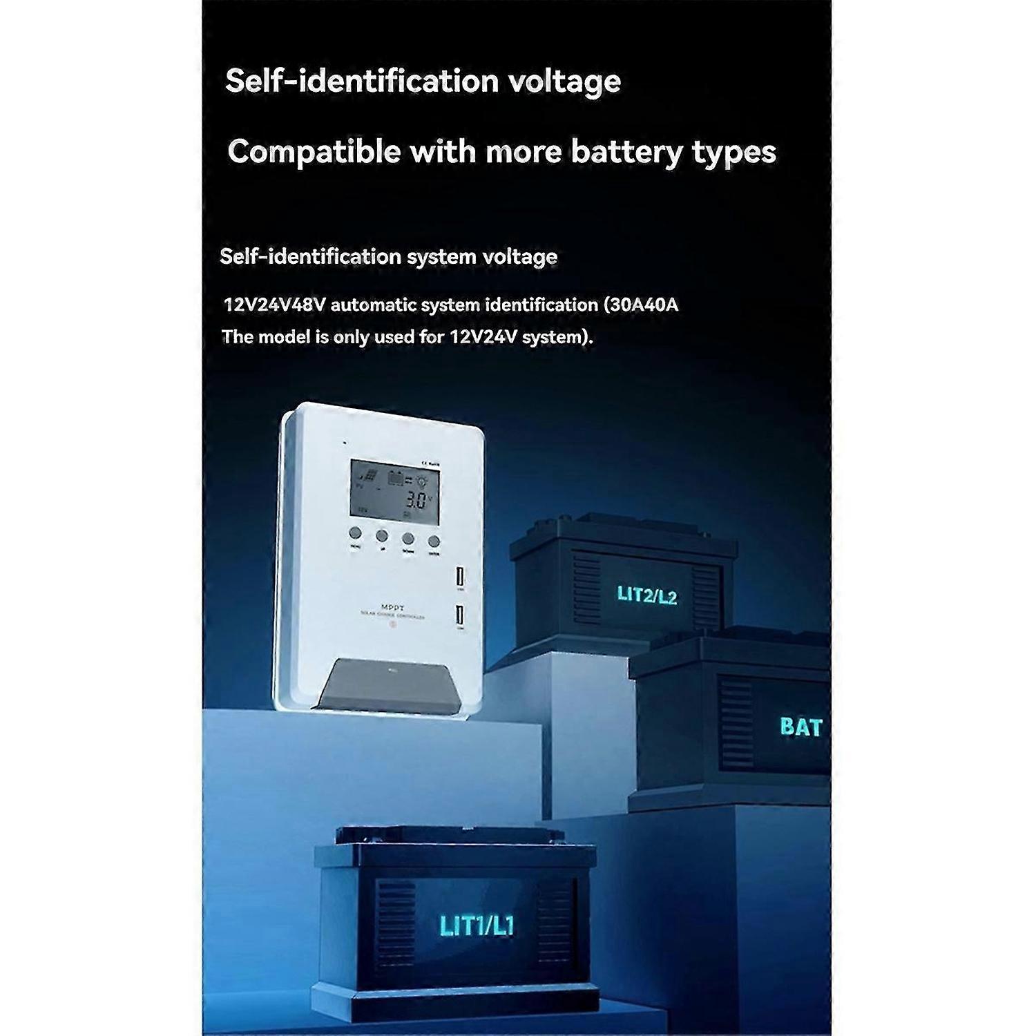 MPPT Solar Charge Controller with Display for Solar Power Smart Home