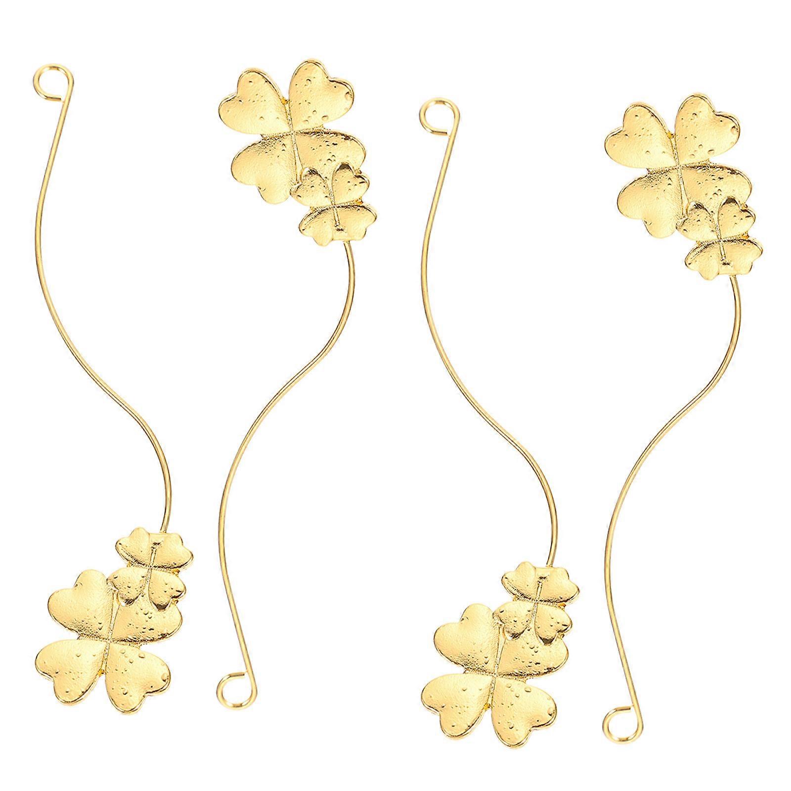 Golden Metal Eyelash Grafting Tool for DIY 4Pcs Eyelashes Extension Holder