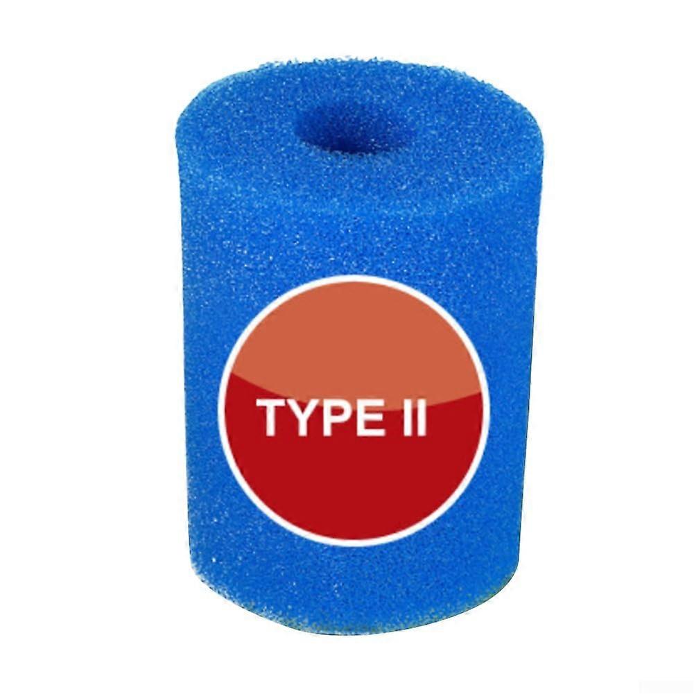 Swimming Pool Filter Cartridge Type II Reusable Washable Foam Replacement Filter 4 Inch Blue Compatible Filter
