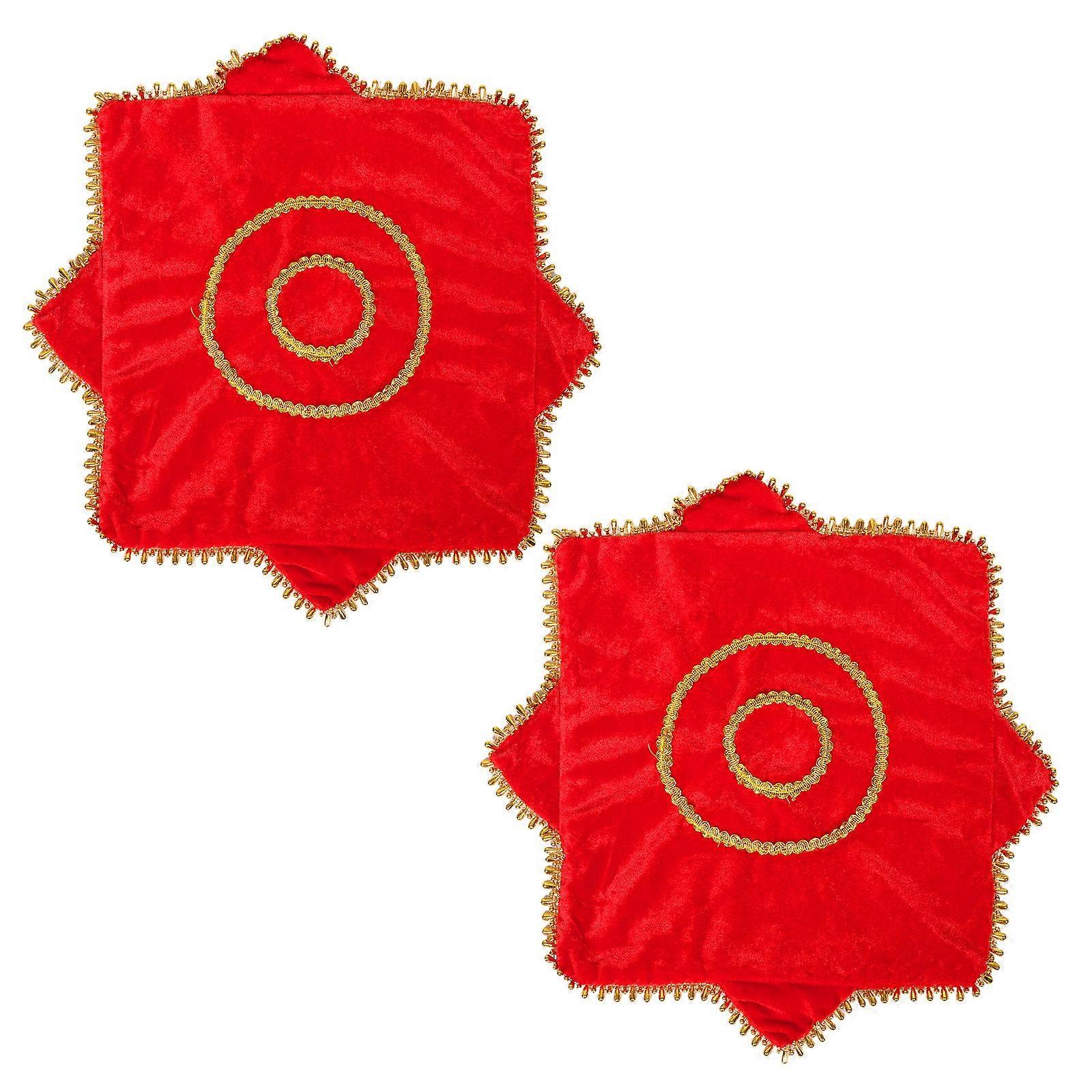 Yangko Design Dance Handkerchief for Competitions and Training Made from Velvet in Red 1 Pair