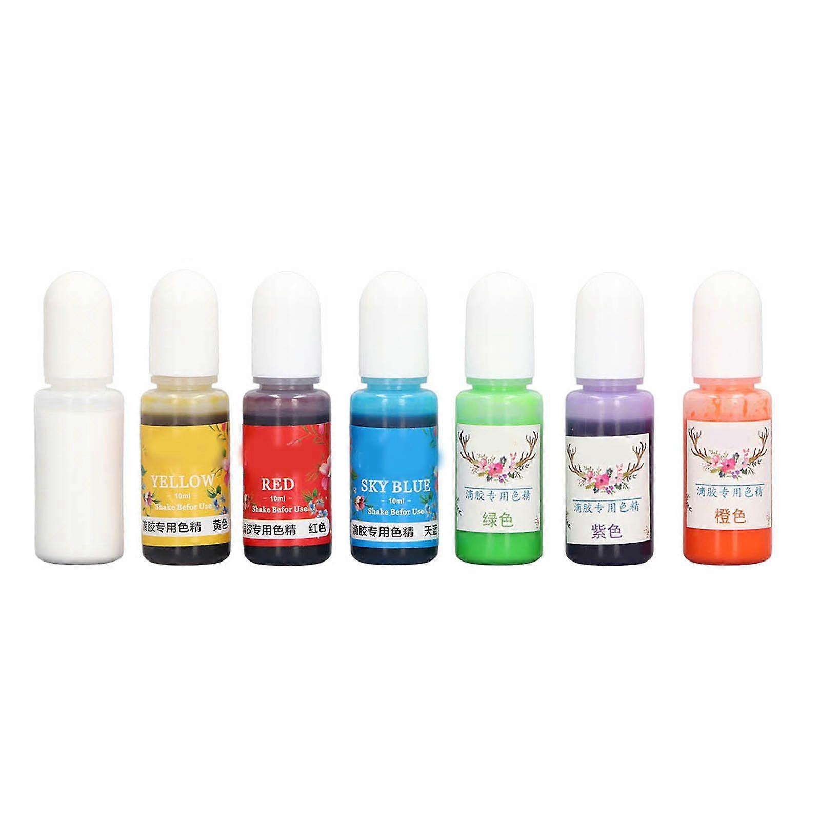 DIY Epoxy Resin Pigment 7 Colors Easy Penetration Good Transparency Epoxy Resin Dye Pigment for DIY Handicrafts