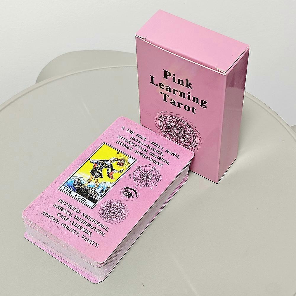 10.3*6cm Pink Learning Tarot 78 Pcs Tarot Cards with Keywords Based on Rider Waite System