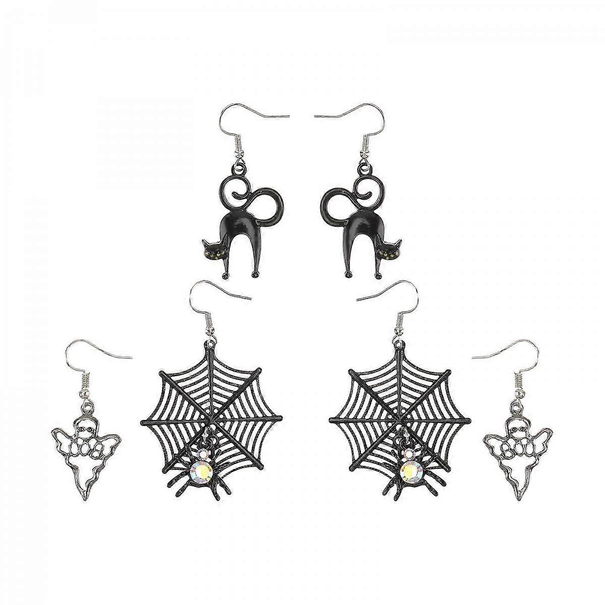 Halloween Earrings For Girls Ghost Shape Wacky Design Halloween Accessories Woman Pairs