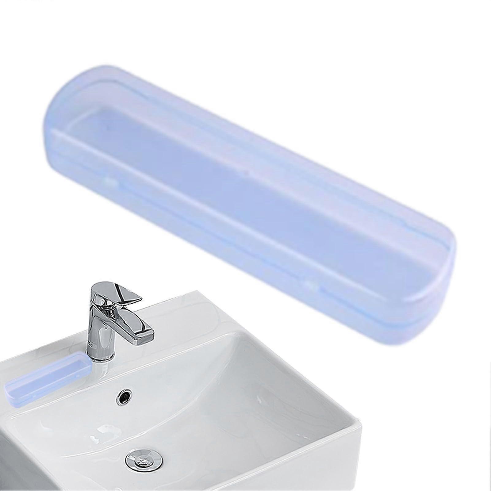 Travel Toothbrush Case Waterproof Portable Toothbrush And Toothpaste Box MultiFunction Storage For Camping Travel Blue