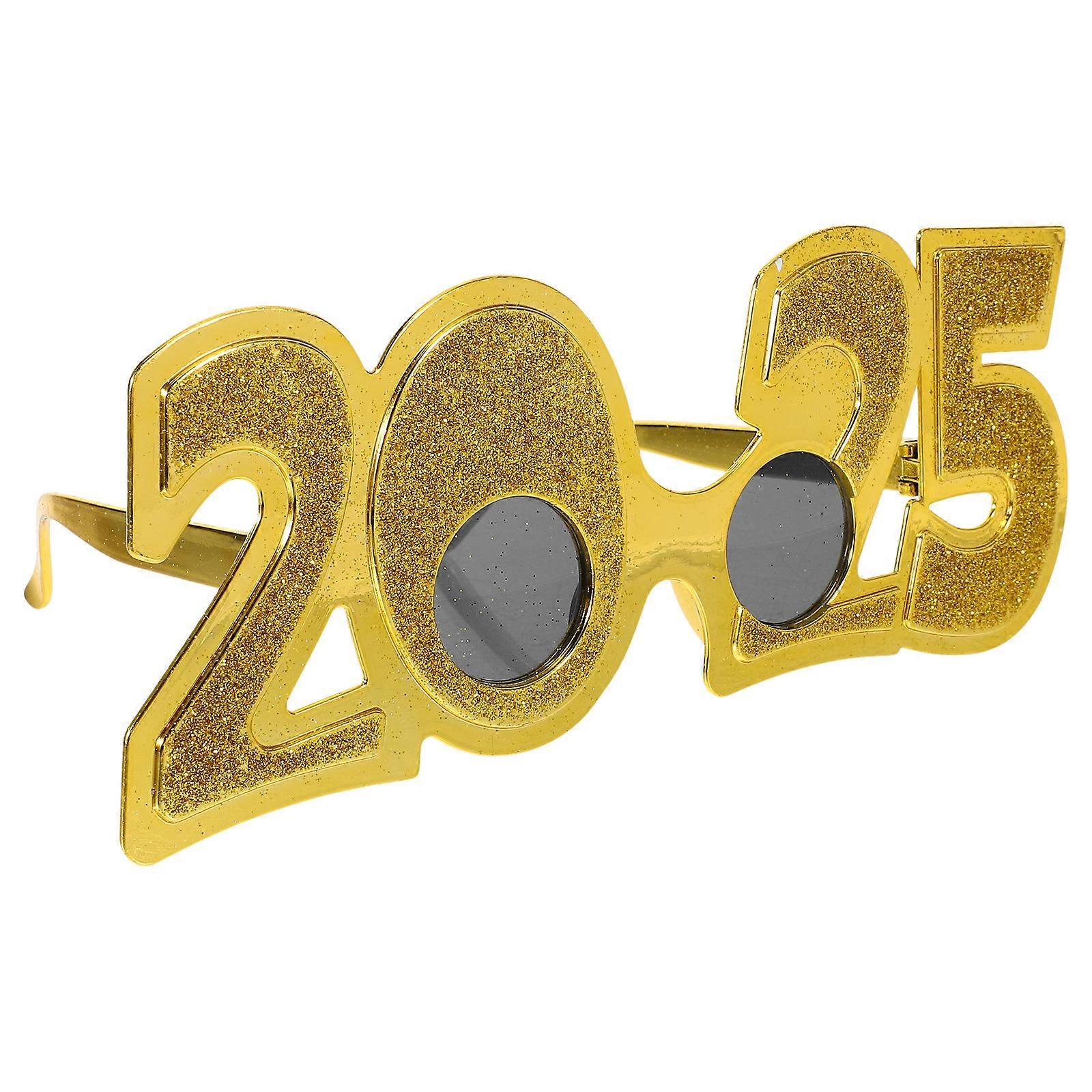 2025 Party Eyeglasses Prop for New Year Festive Decoration Golden