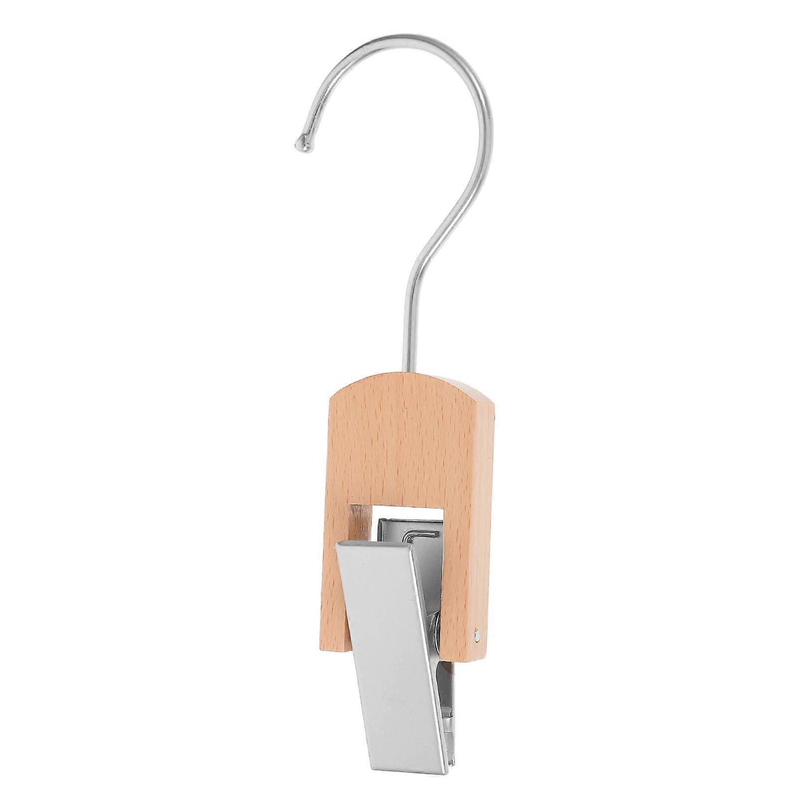 Silver Clothes Hanger Clip 4Pcs with Hook for Home Organization