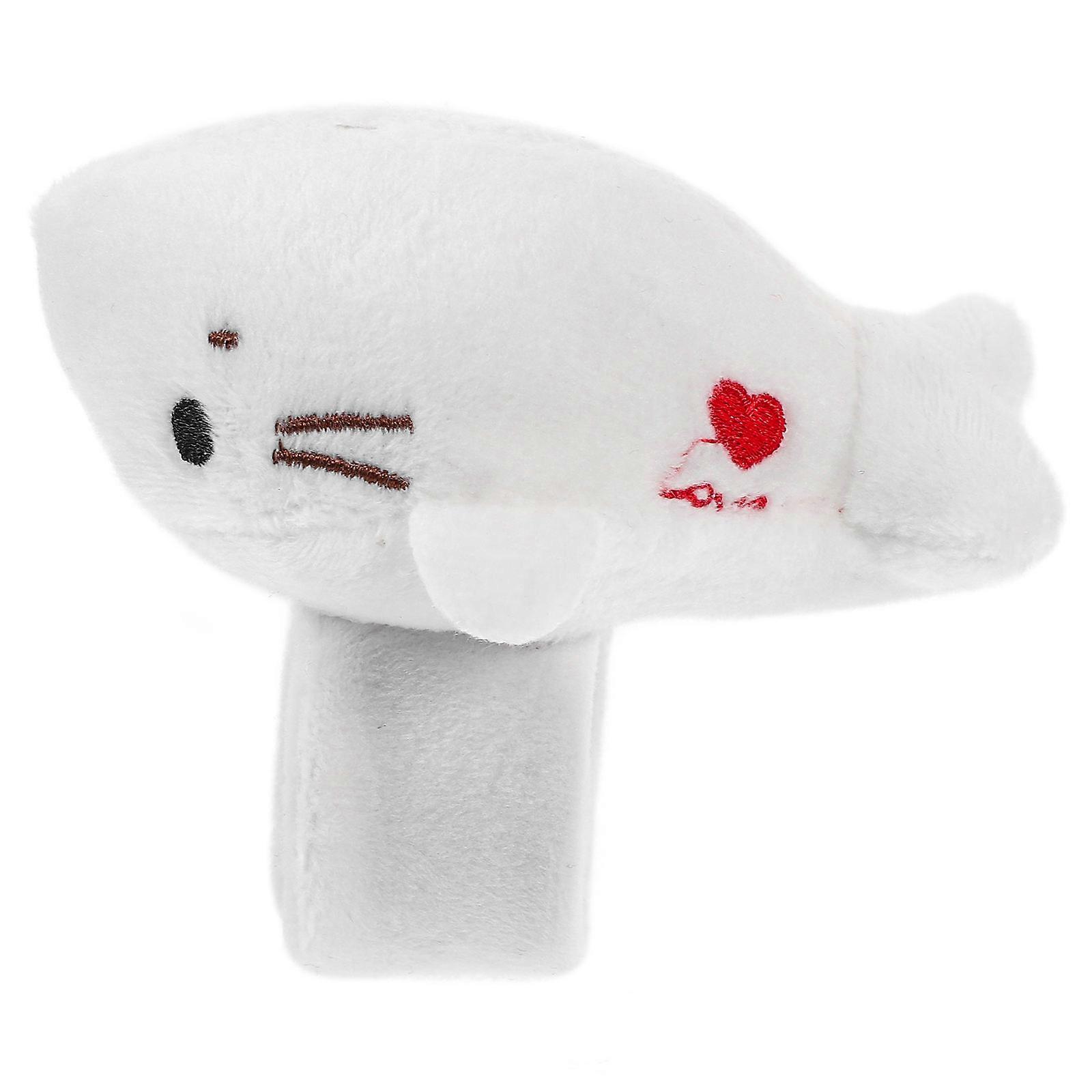 Cartoon Slap Bracelets Plush Animal Slap Bracelet for Playing 2Pcs White
