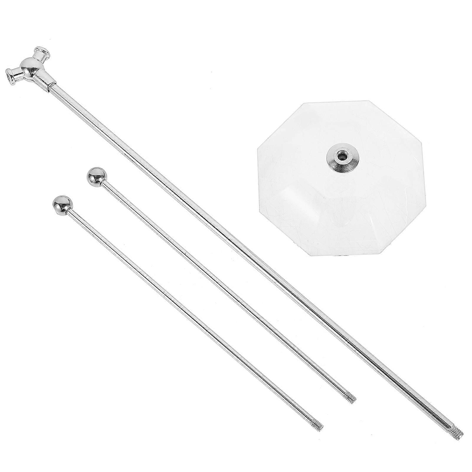 Metal Flag Pole Holder Desk Flag Holder for Display 5Pcs Silver Brackets