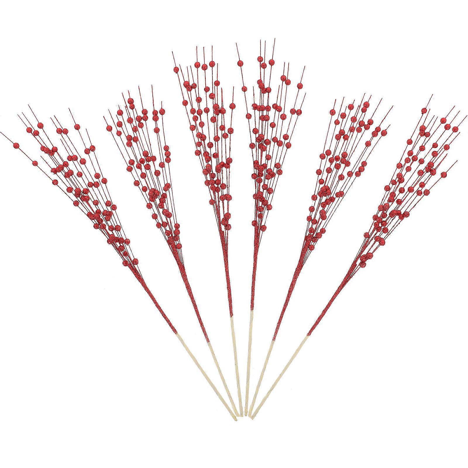 Simulation Berries Stems Artificial Berry Branches for Decor 6Pcs