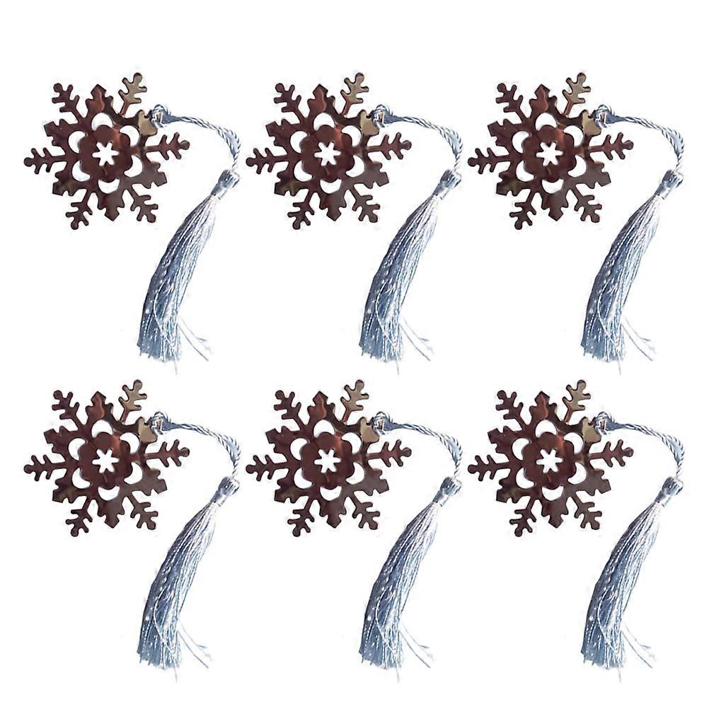 Stylish Bookmark Metal Snowflake Tassels for Note Marking 18Pcs