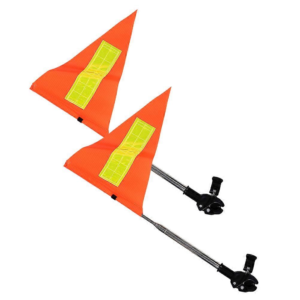Golf Cart Flag Telescopic Reflective Triangle Safety Flag 4Pcs Set