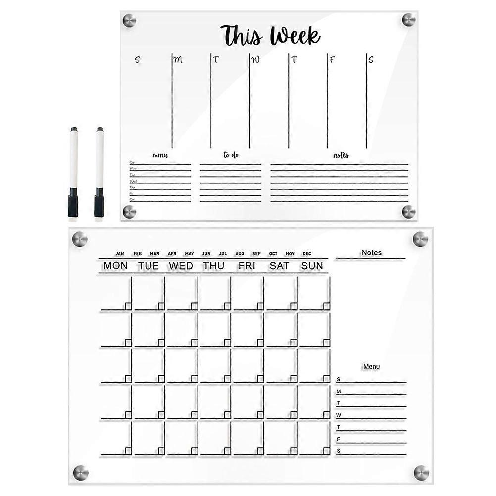 Transparent Acrylic Memo Board for Wall Hanging 4Sets Practical Use
